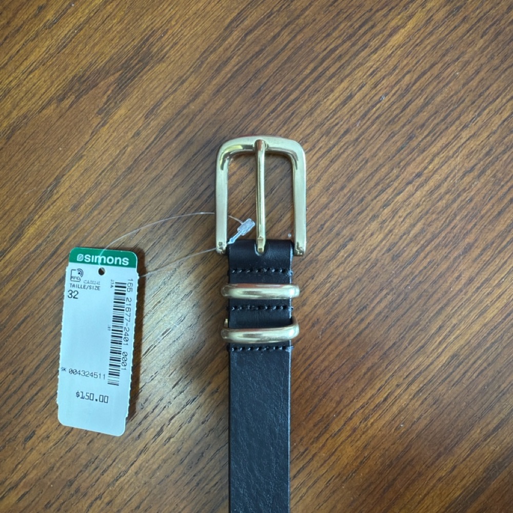 Simons Black Belt with Gold Buckle